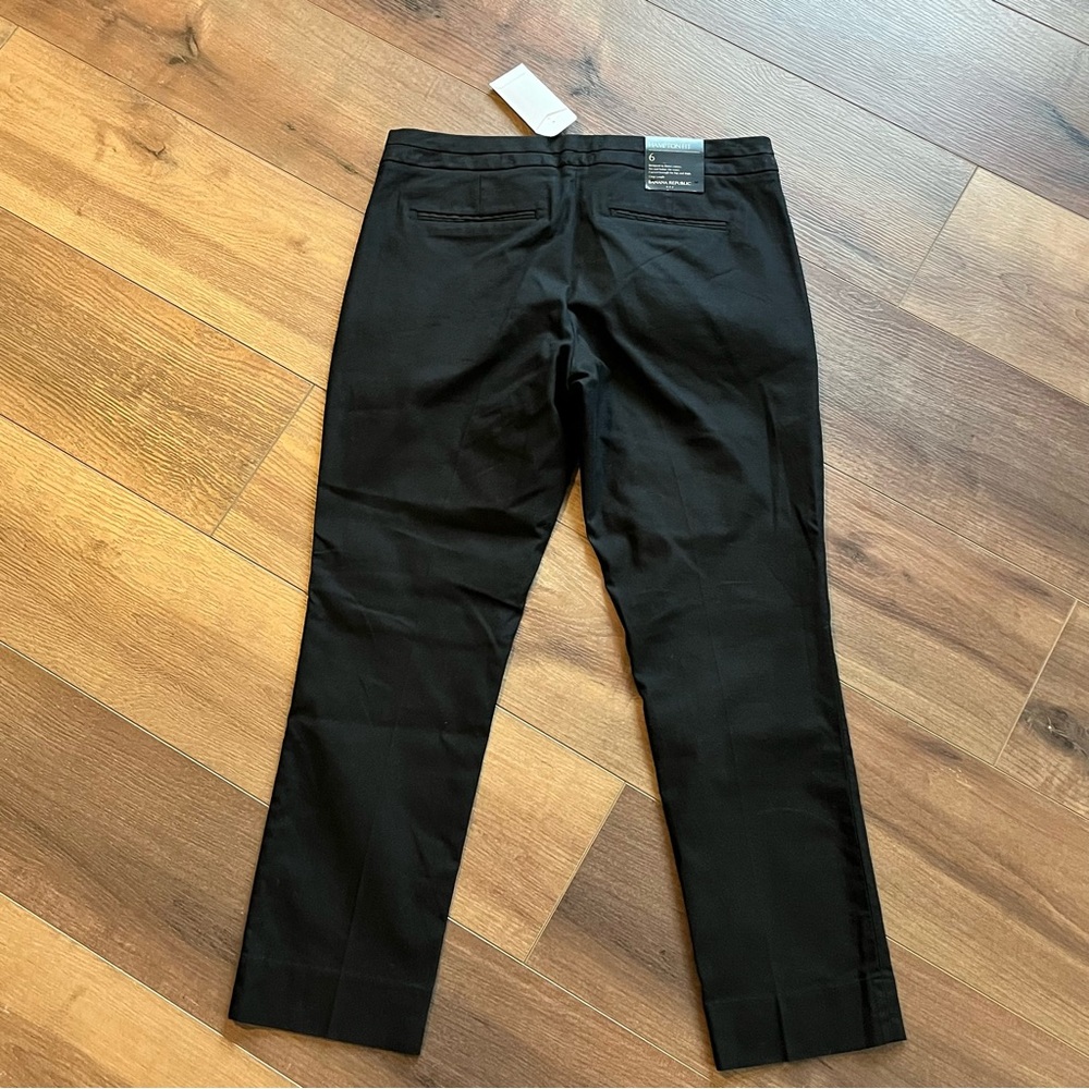 Banana Republic Hampton Straight Fit Ankle Pants Career Cropped Size 6 Black NWT